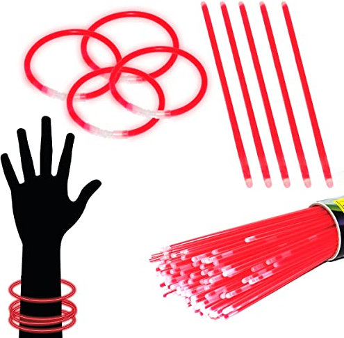 KAWIN Shopping on line Braccialetti Luminosi 400 Pezzi (Rosso)