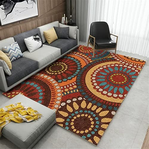 Teppich Küche Küche Teppich Teppichs Alon Orange Runde Geometrische Abstrakte Muster Teppich Schlafzimmer Rutsch Fest 60X90Cm Bettumrandung Teppich Orange
