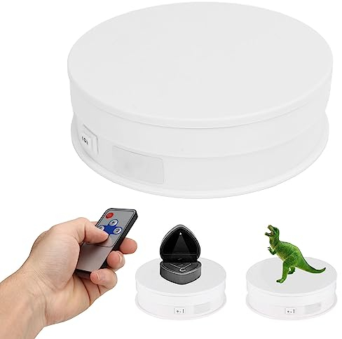 Motorisiertes Rotierendes Display, 5,9 Zoll 360 Grad Elektrisch Drehbarer Drehteller-Displayständer mit Fernbedienung für Fotoprodukte und Shows (Weiss)
