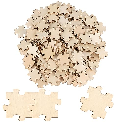 Puzzle in Legno Grezzo 200 Pezzi da Colorare e Decorare per Bambini e Adulti - Matrimonio, Natale, Tavolo, Scrapbooking, DIY, Feste
