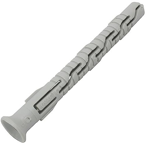 AERZETIX - C67078 - Set di 50 tasselli universali 8x80mm con flangia smussata/fresata - in poliammide - muratura fissaggio calcestruzzo mattone cemento lavori edilizia vite costruzione