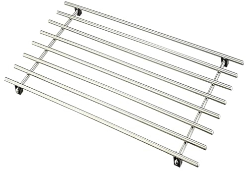 rightclick Stainless Steel Trivet Heat Resistant Worktop Protector Multi-Functional Metal Trivet for Kitchen CounterTop Tabletop Hot Dish Pot, Teapot, Plate & Hot Pan Holder_28 x 50cm