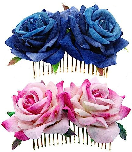 Flanella Pettini Laterali Per Rosa Chic Doppio Fiore Forcella Per Pettine Forcina Fiore Gioielli Fermagli Per Per Ragazza