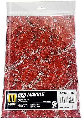 Ammo Mig Jimenez - Marble Red, Round Die-Cut Wargames 2 Stück (6/23) *