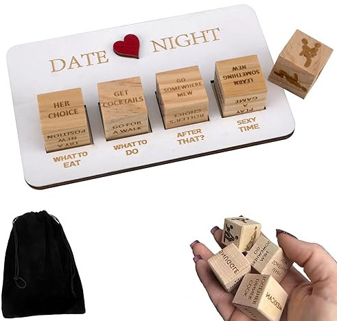 HENGBIRD Romantisches Paar-Würfel-Set, lustiges Romantisches Datums-Nacht-Würfel-Set für Paare, einzigartiges Geschenk für Jubiläen, Geburtstage, Valentinstag, langlebige Holzwürfel mit Mehreren