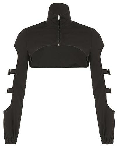 Ypser Reflective Rave Top Crop Top Shrug Techwear Shirt Rave Outfits For Women