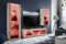 Komodee Wohnwand Wohnzimmerset Tivoli Medio, Wotan/Weiß, Breite 245cm x Höhe 159cm x Tiefe 35cm, LED RGB, für Wohnzimmer, Schlafzimmer