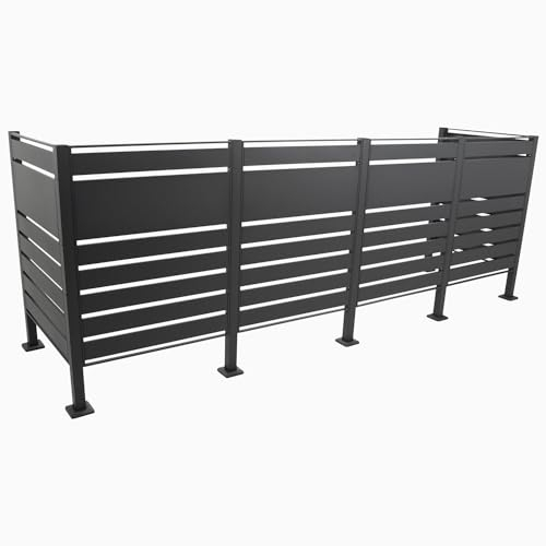 DEGAMO Lot de 4 Cache-poubelles Brise-Vue pour 4 poubelles de 120 ou 240 l, en Acier galvanisé, Couleur Anthracite, Extensible