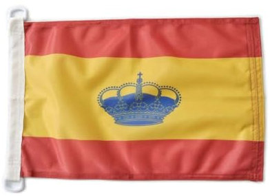 Bandera Nauticas de ESPAÑA 45x30cm - Pabellón de conveniencia ESPAÑOLA 30 x 45 cm Anillos (45 x 30)