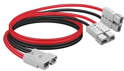 CERRXIAN 50A Battery Charging Extension Splitter Cable,Anderson Y Parallel Combiner Cable,10AWG 50A 1 to 2 Splitter Quick Connect Disconnect Connector-1.8FT