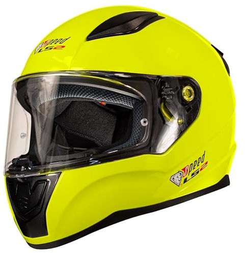 Speed Racewear LS2 Rapid FF352 Integralhelm Gelb - Sonderedition Speed - Kart & Motorradhelm (L)