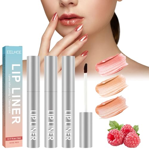 Abnehmbarer Lipliner 3 Farben,Detachable Lip Liner,Aufpolsternder Lippenkonturenstift,Peel Off Lip Liner Tattoo,Abziehbarer Lipliner,Langanhaltender Peel Off Lip Liner, Invisible Lip Contour