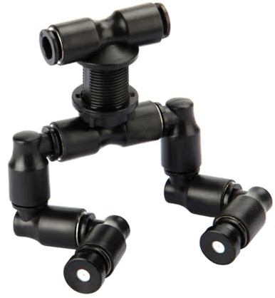WEEVDRIE Nebel Sprinkler, Reptilien Düse Fogger 360 Grad einstellbar Sprinkler Spray Kühlung System Misting Düsen Reptil für Regenwald Rainforest Tank Haustier, SSchwarz