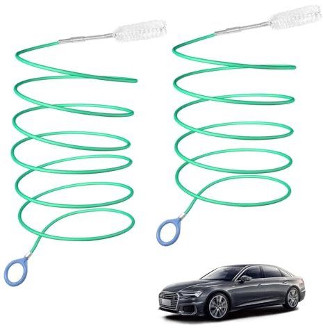 ChAusa 2Pcs Cepillo de Drenaje Flexible, Cepillo de Limpieza de Tubo de Coche Techo Corredizo, 300/500cm Herramienta de Limpieza de Agujeros de Drenaje Cepillo para Tanque Combustible Frigorífico