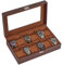 ProCase Porta Orologi Uomo, Scatola Orologi in Pelle a 12 Posti, Cofanetto Orologi con Coperchio in Vetro, Idea Regalo per Uomo -Brown