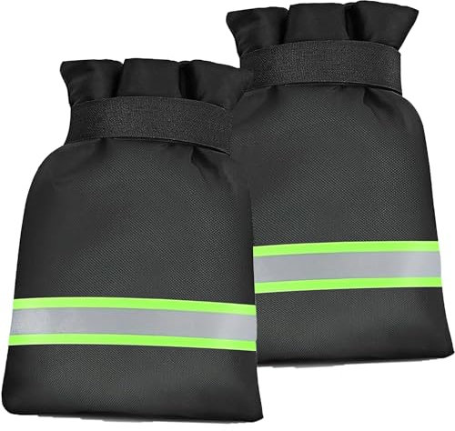 Lot de 2 housses de robinet d'extérieur pour protection contre le gel hivernal, Pro 18 x 24 cm (l x H), chaussettes de robinet d'extérieur épaisses, anti-gel imperméables et épaisses (noir)