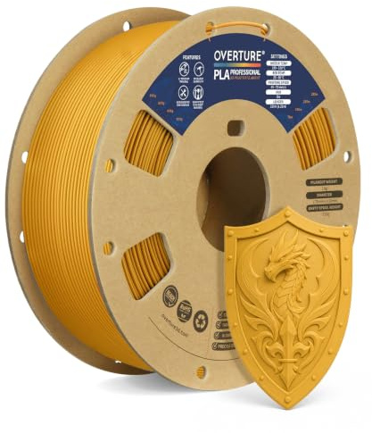 OVERTURE PLA Plus (PLA+) 3D Printer Filament 1.75mm, 1kg Royal Gold | Stronger & More Durable, 4X Tougher Than Basic PLA, High Quality for Prints, Fits Most FDM Printers (Royal Gold)