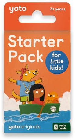 YOTO Starter Pack for Little Kids – 6 Livres Audio en Anglais, Contes Musicaux et Imagiers à Écouter sur Conteuse, Boîte à Histoires Player Mini, pour Enfants de 3+ Ans
