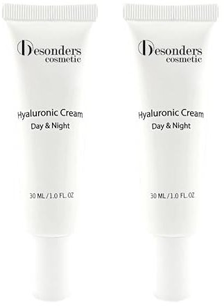 besonders Hyaluron Creme Tag & Nacht 2x30 ml - Feuchtigkeitscreme mit 3-Fach Hyaluron hochdosiert, Squalan, Traubenkernöl, Jojobaöl, Gesichtscreme Für Trockene & Sensible Haut, Vegan