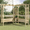 Gartenpergola Pergola Pavillon, Eck-Pergola mit Bank Kiefernholz Imprägniert Torbogen Rankhilfe Spalier Rankgitter für Garten Terrasse Balkon