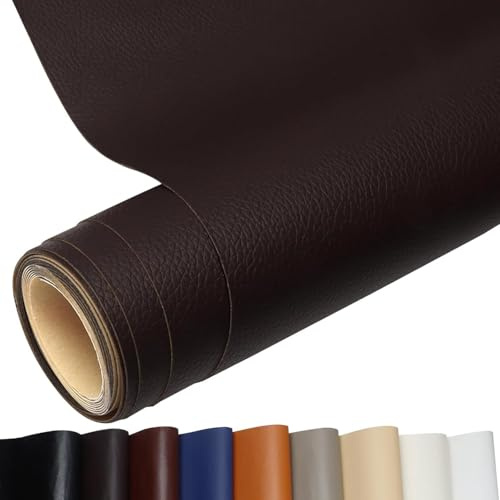 Kunstleder Selbstklebend, Leder Patch Selbstklebend, 60 * 300cm Leder Reparatur Patch PU Lederreparaturband für Sofas, Handtaschen, Jacken, Autositze, Möbel (Tiefe Kaffeefarbe)