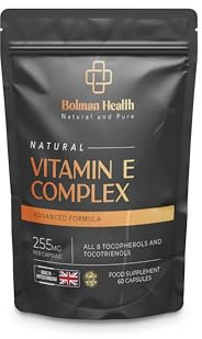 Vitamin E Complex Capsules | Full Spectrum with All 8 Tocopherols & Tocotrienols | 255mg High Strength Formula | Antioxidant Support | 60 Vegan Capsules | Non-GMO | Made in UK