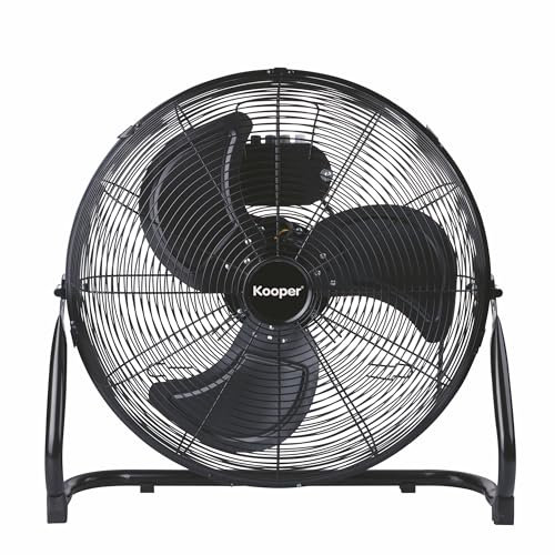 Kooper Ventilatore alta velocità in acciaio, 3 velocità 70 W, nero