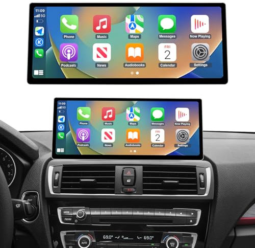 Road Top CarPlay Autoradio,12.3 Pouces Écran Tactile de Voiture pour BMW 1 2 Série F20/F21/F22/F23 avec NBT système (2013-2015 année), Autoradio avec Cadre étroit pour CarPlay/Android Auto/MirrorLink