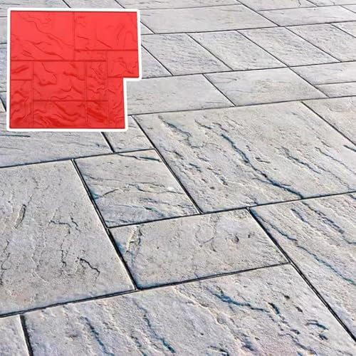 CXUNFHCL Concrete Stamp, Casting Concrete Mould Concrete Imprinted Slab Textured Skin, Imprinted Brick Pattern Form Moulds, Realistic Concrete Texture Moulds, Garden Pavement Floor Decoration