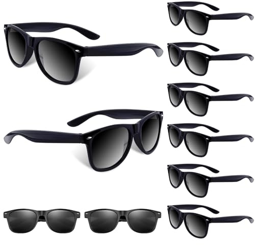 BOUBONI Party-Sonnenbrille Neonfarben lustiges Geschenk Goodie Stuffers für Sommer Strand Pool Party Geburtstagsparty (10, Black)