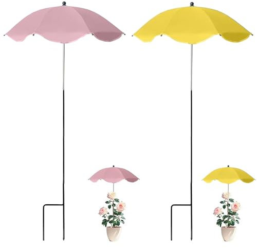 GOUYENG Ombrello Parasole per Piante,2 Pezzi Ombrello per Piante All'aperto,Multipurpose Garden Ombrello Shade,Piante in Vaso e Aiuole,Decorazione da Giardino,per le Piante in Vaso