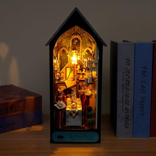 Book Nook Kit DIY Bausatz für Erwachsene - Miniatur Puppenhaus 3D Puzzle als dekorative Buchstütze & Eckdekoration für Bücherregal | Bastelgeschenk (Magische tafel)