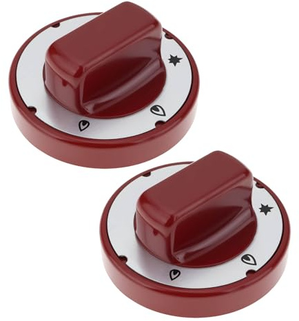 Be In Your Mind 2Pcs 70mm Gas Control Valve Round Red Control Knob Compatible with PEL 20 21 21S