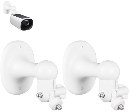 Wall Mount Compatible with EufyCam 2C/2C Pro, 2/2 Pro, 3C/S300, 3/S330, Also for SoloCam S220/C210, 360°Adjustable Security Camera Mount Bracket for Indoor/Outdoor Use–White (Camera Not Included).