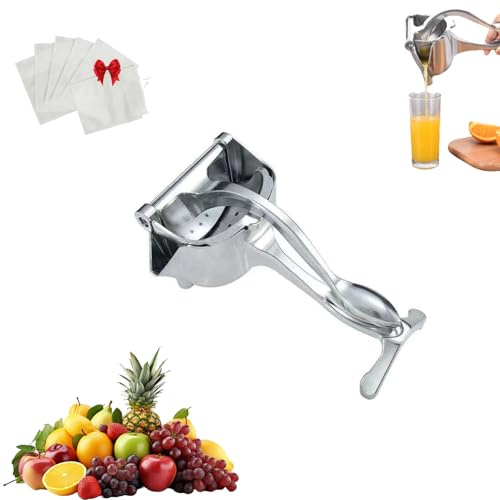 Presse-Agrumes Manuel en Acier Inoxydable - Presse-Citron Professionnel Robuste pour Oranges, Citrons et Grenades - Extracteur de Jus Silencieux pour Cuisine et Camping (360g)