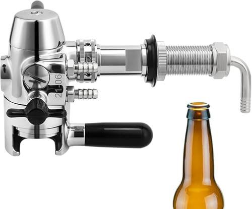 Beer Tap Defoamer and Bottle Filler, No-Foam Filling for PET and Glass Bottles, Homebrewing and Draft Beer Essential Tool, Stainless Steel Construction