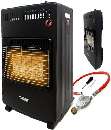 Au Gaz Céramique 4,2 kW Chauffage gaz gaz Four Chauffage gaz Spot katalyt Four Chauffage Tente inclus Set gasschauch et réducteur de pression 4200 W