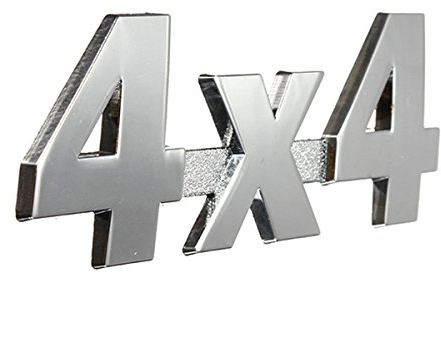 Alamor Auto Metall Chrom 3D Aufkleber 4X4 Verdrängung Emblem Abzeichen-Silber