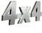 Alamor Auto Metall Chrom 3D Aufkleber 4X4 Verdrängung Emblem Abzeichen-Silber