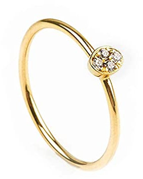 Elegant jewel box Women Oval diamond ring in solid Gold 9k, 14k, & 18k, Minimalist Diamond ring for her, Geometric oval-shaped diamond ring, Birthday gift