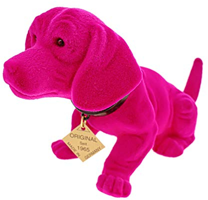 Kremers Schatzkiste Toy Figure Nodding Dog 19 cm Pink Made in Germany