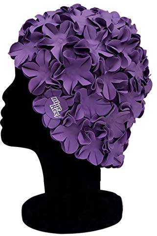 Blue Reef Isla Floral - Cuffia da nuoto da donna classica retrò con petali di fiori 3D, tinta unita, tinta unita, elegante, vintage, taglia unica per adulti