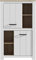 Forte Elara Schrank mit 2 Türen, Holzwerkstoff, Weiß Matt / Bianco Eiche, 86,7 x 143,7 x 42,2 cm