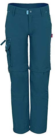 Trollkids Quick-Dry Zip-Off Hose Oppland Slim Fit, Petrolblau, Größe 140