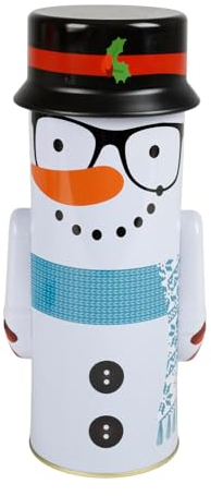 BURI Weihnachtliche Gebäckdose Plätzchendose Keksdose Vorratsdose Metalldose Dekodose, Variante:Schneemann