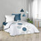 Dynamic24 3tlg. Bettwäsche 260x240cm 100% Baumwolle Bettgarnitur Übergröße Decke King Size blau Weiss King Queen Size mit 2 Kissenbezügen und 1 Bettdeckenbezug