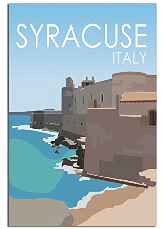 Syracuse Italy Vintage Reiseposter Gemälde Poster Modern Geschenk Schlafzimmer Deko