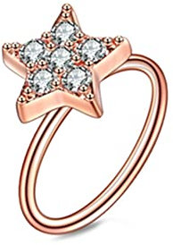 Helix Piercing Rosegold, 20G Helix Piercing aus KupferPentagramm Rosegold-A
