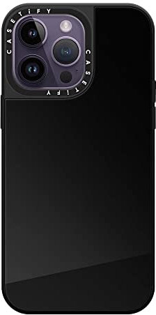 CASETiFY Mirror iPhone 14 Pro Max Hülle [Reflektierend/1,5 m Fallschutz/Kompatibel mit Magsafe] - Schwarz auf Schwarz