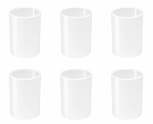 OSCO High Gloss Plastic Round Pen Pot | 6 Pack | Pencil Holder | Desk Tidy | Office Organiser | Makeup Storage | Cosmetics Display | H11 x W8 x D8 cm |